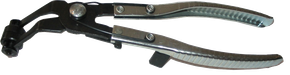 Band-type clamp pliers, bent, lockable